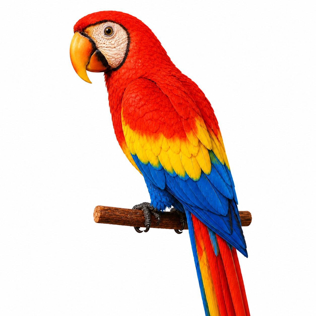 Scarlet macaw perched on a branch