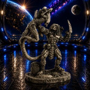 Alien Vs Predator Cow Bone Sculpture