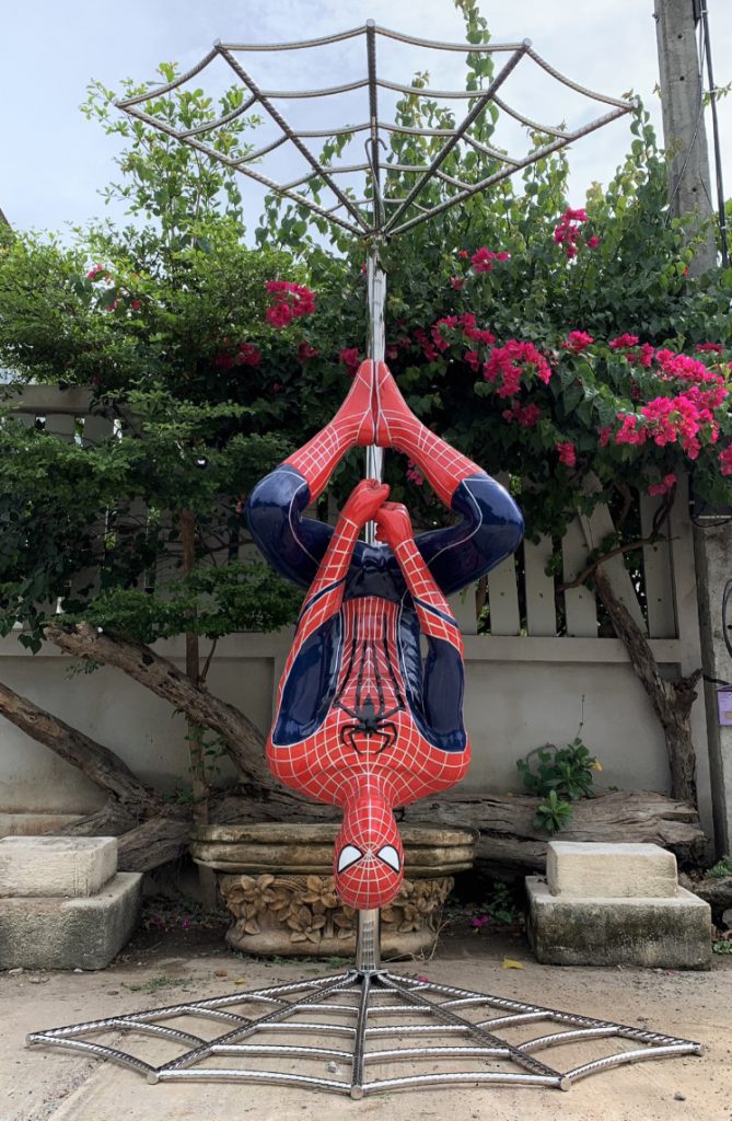 Resin life-size Spider-man with metal stand - Image 4
