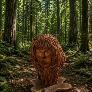 Bigfoot Head Wood Sculpture