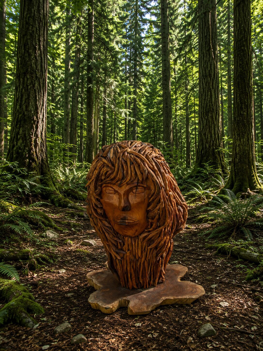 Bigfoot Head Wood Sculpture