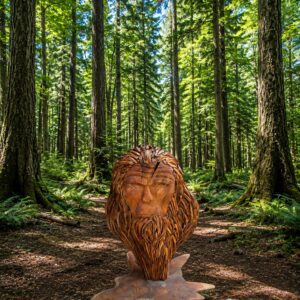 Bigfoot Head Wood Sculpture