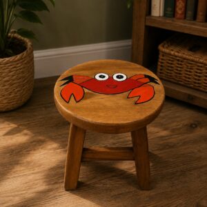 Kid Stool Painted Animal Design