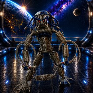 Predator Aluminum Wire Art Sculpture model