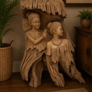 WOMEN CARVED IN WOOD