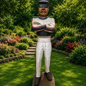 Life-Size Racing Man Carved Wood