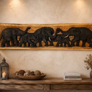 Elephant Family Journey Wall Hanging