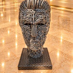 Metal Face Statue